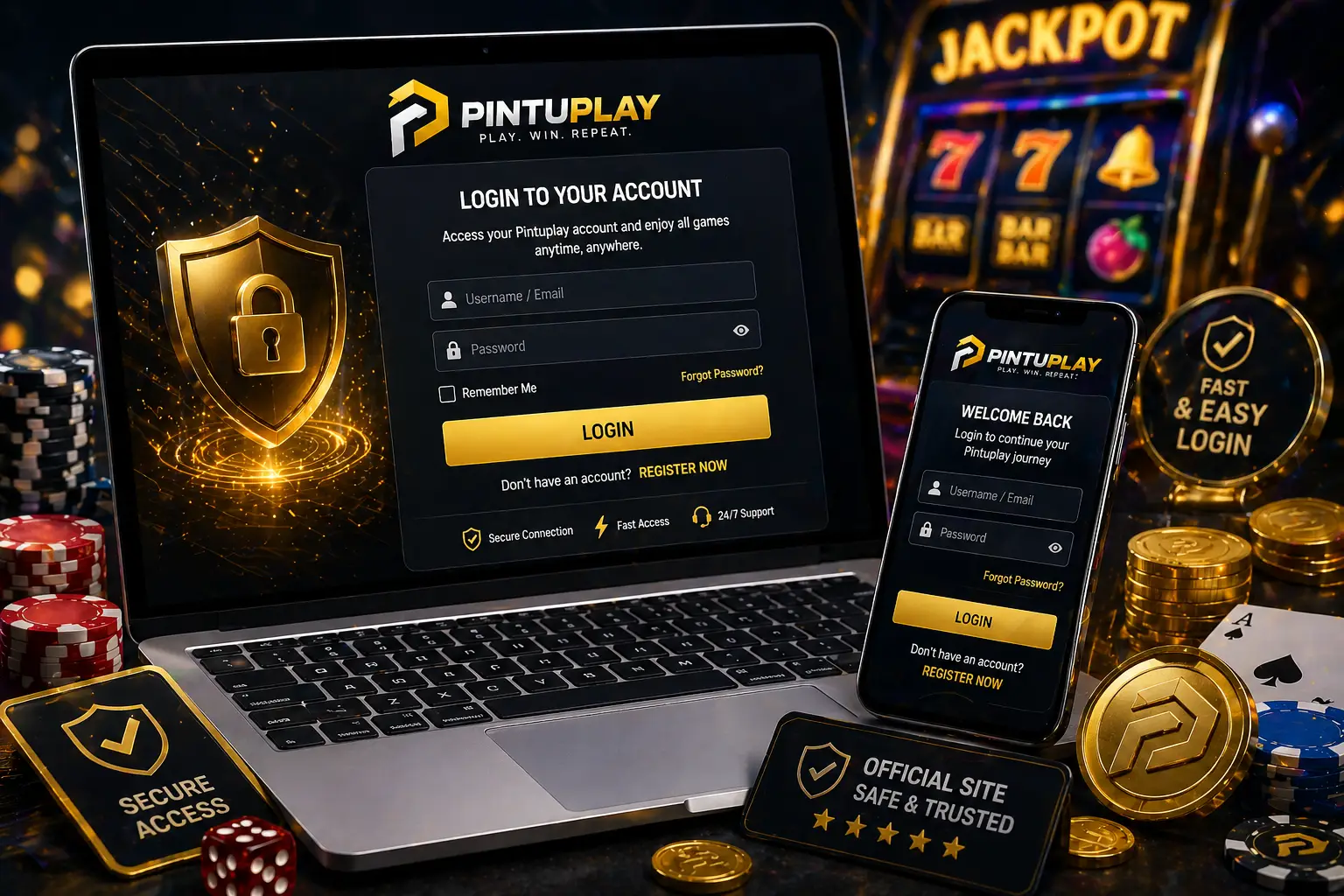 How to login to Pintuplay official site